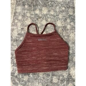 Women's High Neck No Bull Sports Bra Size Small Heather Red